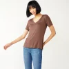 Petite Nine West Essential Short Sleeve V-Neck Tee 1 Petite Nine West Essential Short Sleeve V-Neck Tee -Nine West shop 5246433 Amethyst Raisin