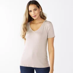 Petite Nine West Essential Short Sleeve V-Neck Tee 34 Petite Nine West Essential Short Sleeve V-Neck Tee -Nine West shop 5246433 Dusty Salt Heather