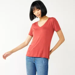 Petite Nine West Essential Short Sleeve V-Neck Tee 40 Petite Nine West Essential Short Sleeve V-Neck Tee -Nine West shop 5246433 Sicily Tomato