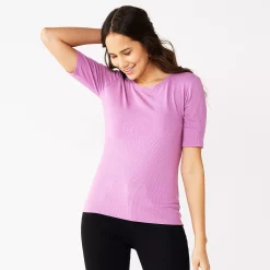 Petite Nine West Essential Elbow Sleeve Tee -Nine West shop 5247058 Lavender Mauve