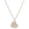Nine West Pave Heart Pendant Necklace -Nine West shop 5256931 Gold Tone