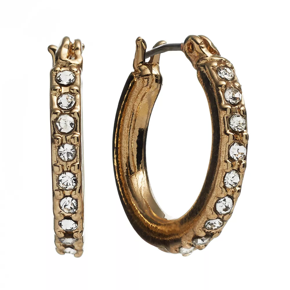 Nine West Simulated Crystal Mini Hoop Earrings 4 Nine West Simulated Crystal Mini Hoop Earrings - Image 2