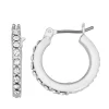 Nine West Simulated Crystal Mini Hoop Earrings -Nine West shop 5257204 Silver Tone