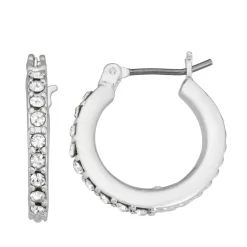 Nine West Simulated Crystal Mini Hoop Earrings