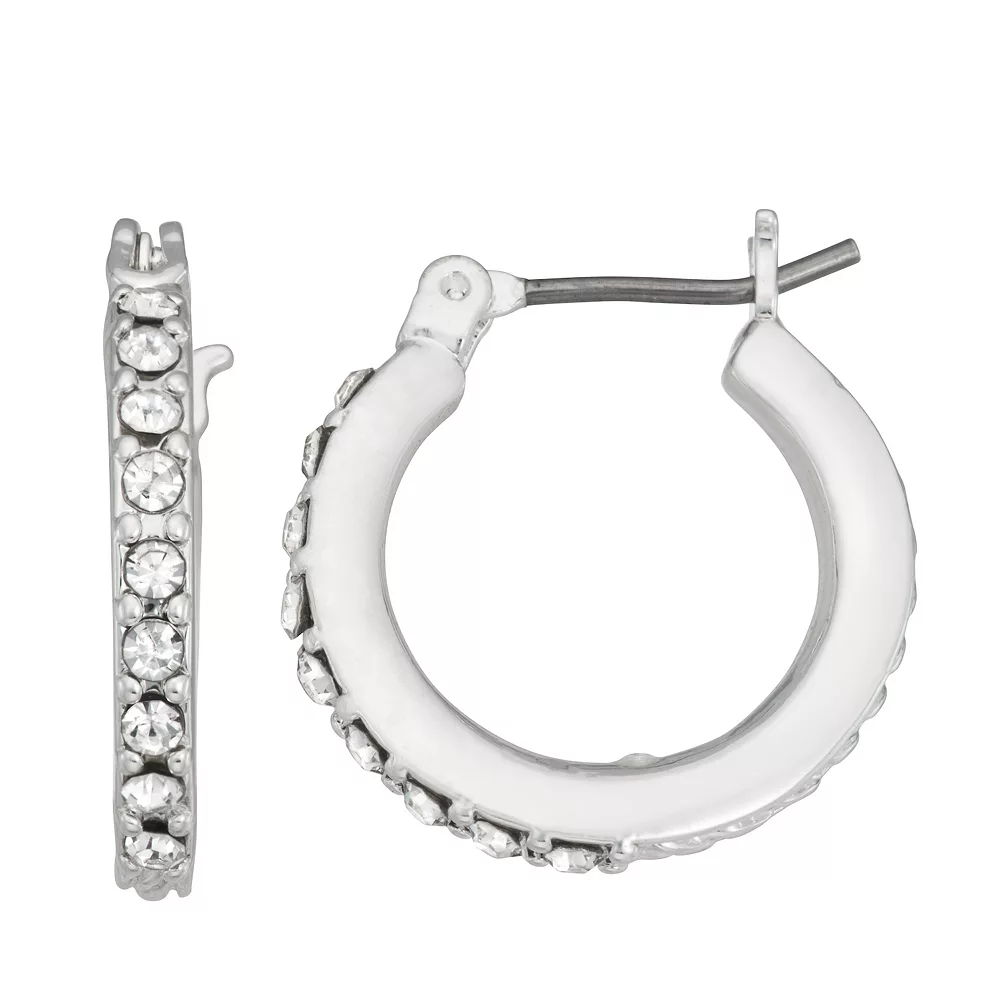 Nine West Simulated Crystal Mini Hoop Earrings 3 Nine West Simulated Crystal Mini Hoop Earrings