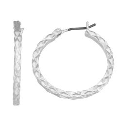 Nine West Textured Hoop Earrings