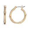 Nine West Bamboo Hoop Earrings -Nine West shop 5257431 Gold Tone