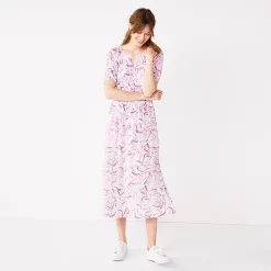 Women's Nine West Puff Sleeve Maxi Dress -Nine West shop 5261378 Orchid Soft Floral