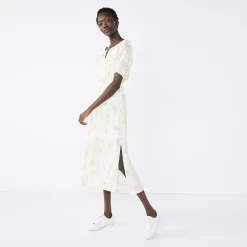 Women's Nine West Puff Sleeve Maxi Dress -Nine West shop 5261378 Yellow Floral Camo