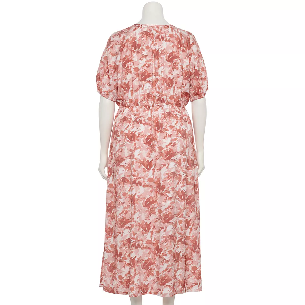 Plus Size Nine West Puff-Sleeve Chiffon Maxi Dress 7 Plus Size Nine West Puff-Sleeve Chiffon Maxi Dress - Image 5