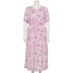 Plus Size Nine West Puff-Sleeve Chiffon Maxi Dress 9 Plus Size Nine West Puff-Sleeve Chiffon Maxi Dress -Nine West shop 5262085 Orchid Soft Floral