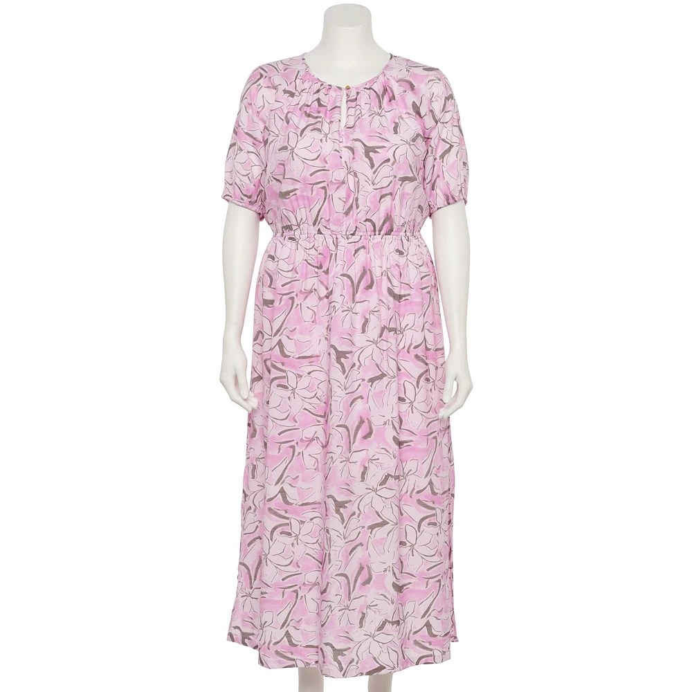 Plus Size Nine West Puff-Sleeve Chiffon Maxi Dress 5 Plus Size Nine West Puff-Sleeve Chiffon Maxi Dress - Image 3