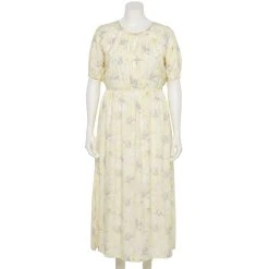 Plus Size Nine West Puff-Sleeve Chiffon Maxi Dress