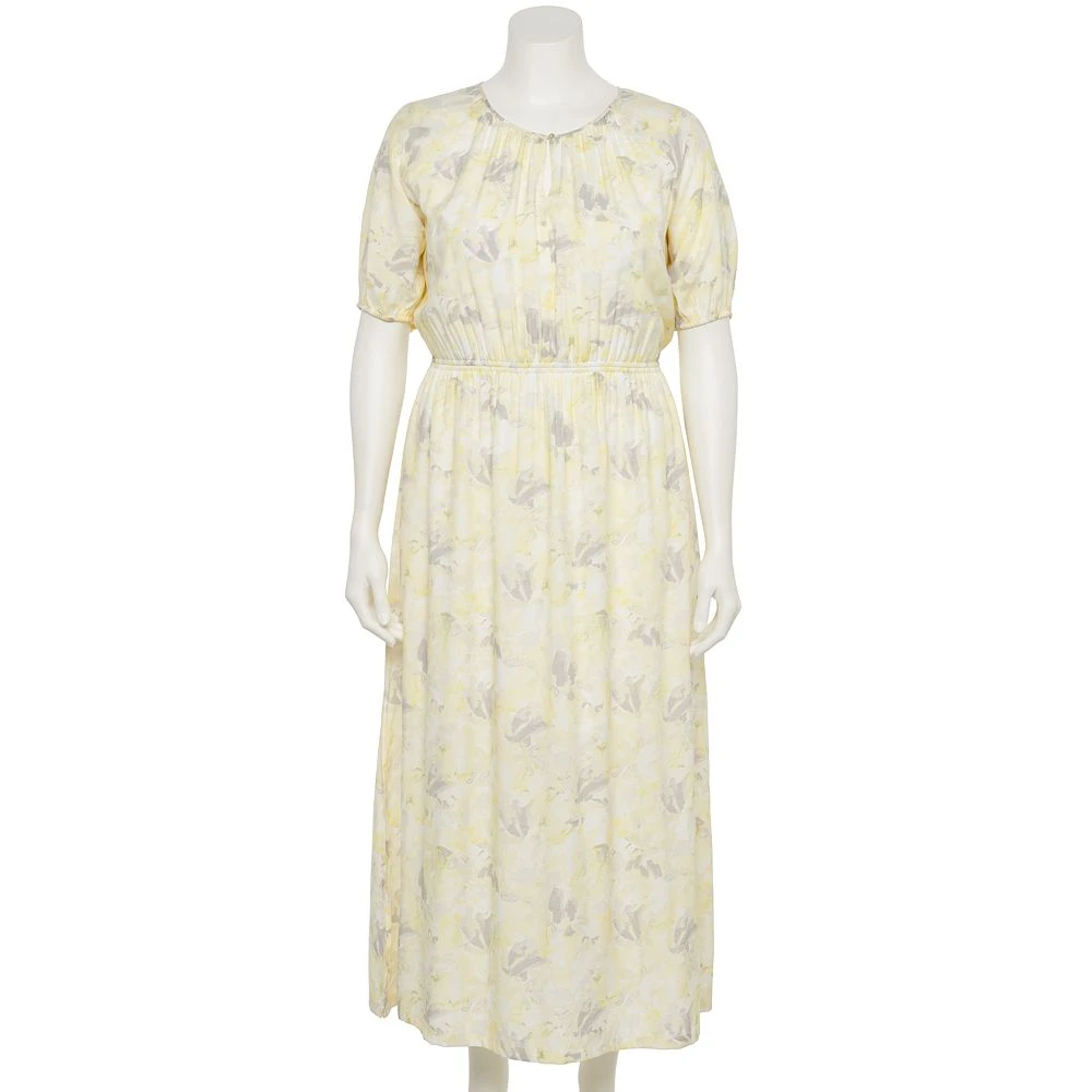 Plus Size Nine West Puff-Sleeve Chiffon Maxi Dress 3 Plus Size Nine West Puff-Sleeve Chiffon Maxi Dress