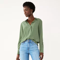 Petite Nine West Drapey Shirt