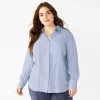 Plus Size Nine West Drapey Button Down Shirt -Nine West shop 5262413 Kelly Lavender