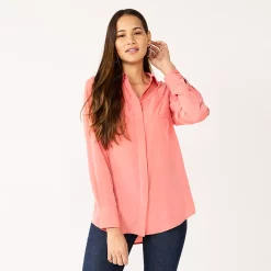Women's Nine West Drapey Button Down Shirt -Nine West shop 5271741 Cruz Coral