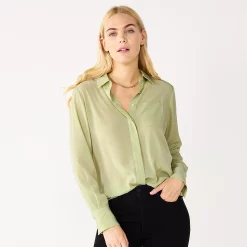 Women's Nine West Drapey Button Down Shirt -Nine West shop 5271741 Dalton Mint