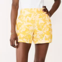 Women's Nine West Mid-Rise Pull-On Soft Shorts -Nine West shop 5280255 Camo Floral