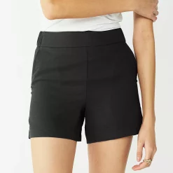 Women's Nine West Mid-Rise Pull-On Soft Shorts -Nine West shop 5280255 Mineral Black