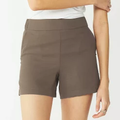 Women's Nine West Mid-Rise Pull-On Soft Shorts -Nine West shop 5280255 Shark Cove