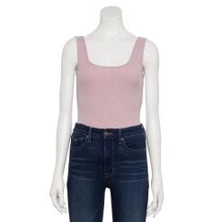 Women's Nine West Rib Scoopneck Tank Bodysuit -Nine West shop 5288302 Washed Grape