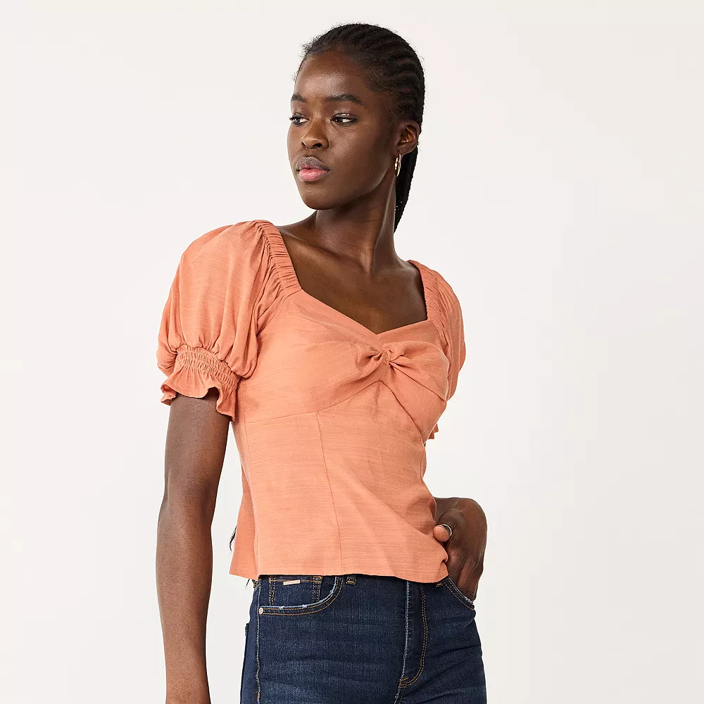 Petite Nine West Twist Front Puff Sleeve Top 4 Petite Nine West Twist Front Puff Sleeve Top - Image 2