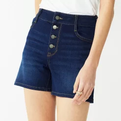 Women's Nine West Slimming Button Front High-Waisted Shorts -Nine West shop 5497290 Rinse Wash