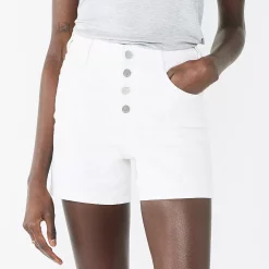 Women's Nine West Slimming Button Front High-Waisted Shorts -Nine West shop 5497290 White Knight
