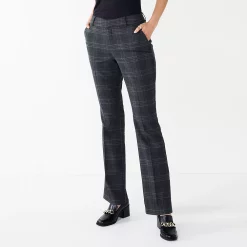 Women's Nine West Curvy Magic Waist Barely Bootcut Dress Pants 16 Women's Nine West Curvy Magic Waist Barely Bootcut Dress Pants -Nine West shop 5500437 Dark Char Plaid