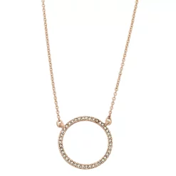 Nine West Crystal Circle Pendant Necklace