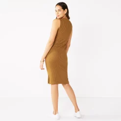 Women's Nine West Rib Crewneck Sleeveless Midi Dress 15 Women's Nine West Rib Crewneck Sleeveless Midi Dress -Nine West shop 5520209 ALT