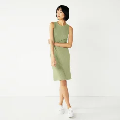 Women's Nine West Rib Crewneck Sleeveless Midi Dress 11 Women's Nine West Rib Crewneck Sleeveless Midi Dress -Nine West shop 5520209 Sander Sage