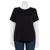Plus Size Nine West Essential Crewneck Tee -Nine West shop 5525951 Mineral Black