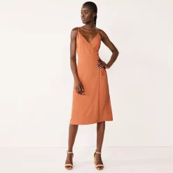 Women's Nine West Strappy Wrap Midi Dress 13 Women's Nine West Strappy Wrap Midi Dress -Nine West shop 5531473 Pecan Crust