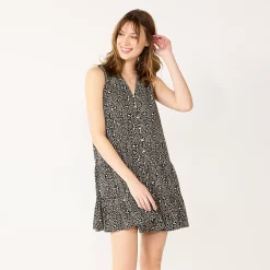 Women's Nine West Button-Front Tiered Drop-Waist Dress 15 Women's Nine West Button-Front Tiered Drop-Waist Dress -Nine West shop 5531674 Cheetah Ditsy
