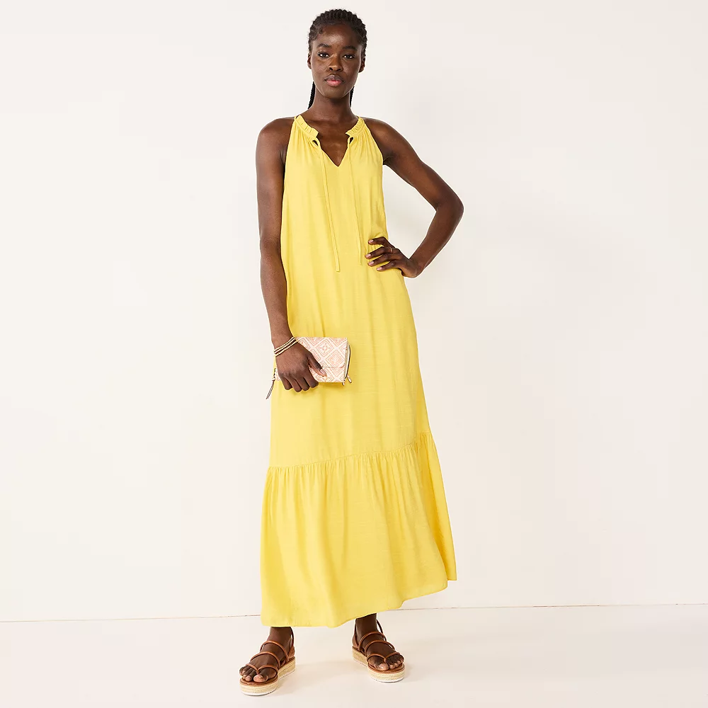 Women's Nine West Tiered Peasant Maxi Dress 3 Women's Nine West Tiered Peasant Maxi Dress