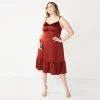 Plus Size Nine West Strappy Fit & Flare Midi Dress -Nine West shop 5538938 Marsala Flower