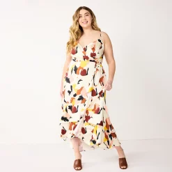 Plus Size Nine West Strappy Ruffle Hem Wrap Dress 6 Plus Size Nine West Strappy Ruffle Hem Wrap Dress -Nine West shop 5538940 White Floral