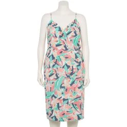 Plus Size Nine West Surplice Midi Dress 14 Plus Size Nine West Surplice Midi Dress -Nine West shop 5540018 Abstract Plumeria Teal