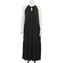 Plus Size Nine West Tiered Peasant Maxi Dress 8 Plus Size Nine West Tiered Peasant Maxi Dress -Nine West shop 5542044 Mineral Black