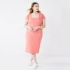 Plus Size Nine West Back Keyhole Cutout Bodyon Dress -Nine West shop 5544651 Cruz Coral