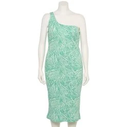 Plus Size Nine West One-Shoulder Bodycon Dress