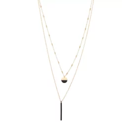 Nine West Enameled Pendant Layered Necklace