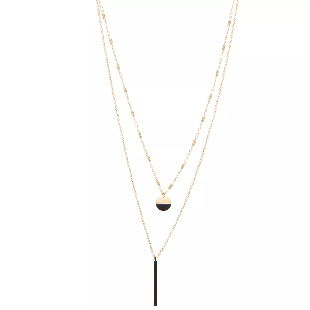 Nine West Enameled Pendant Layered Necklace 3 Nine West Enameled Pendant Layered Necklace