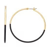 Nine West Gold Tone Enamel Dipped Oversized Hoop Earrings