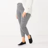 Plus Size Nine West Mid-Rise Ponte Leggings 2 Plus Size Nine West Mid-Rise Ponte Leggings -Nine West shop 5559211 Black White Mini Check