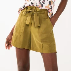 Women's Nine West High-Waisted Paperbag Utility Shorts