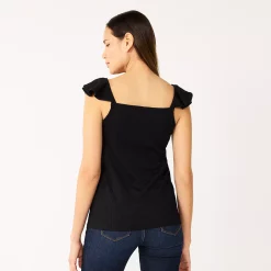 Women's Nine West Tiered Flutter Sleeveless Top 18 Women's Nine West Tiered Flutter Sleeveless Top -Nine West shop 5562896 ALT