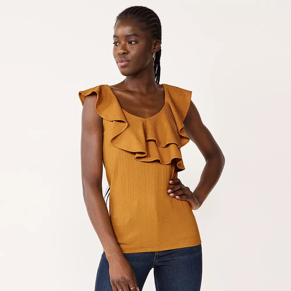 Women's Nine West Tiered Flutter Sleeveless Top 8 Women's Nine West Tiered Flutter Sleeveless Top - Image 6